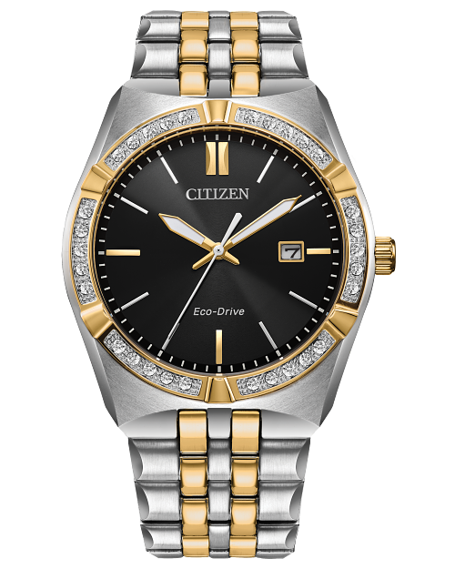 Corso Diamond Black Dial Stainless Steel Bracelet BM7644 51E CITIZEN